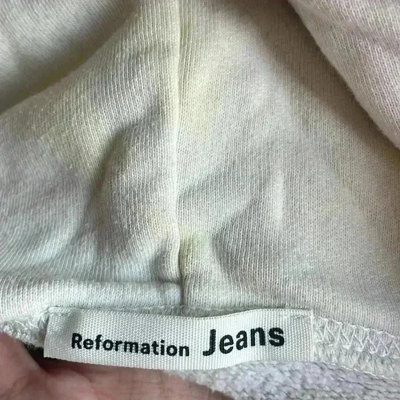 Reformation Tanner Tie Dye Hoodie in Creamsicle Pink White - Picture 8 of 8